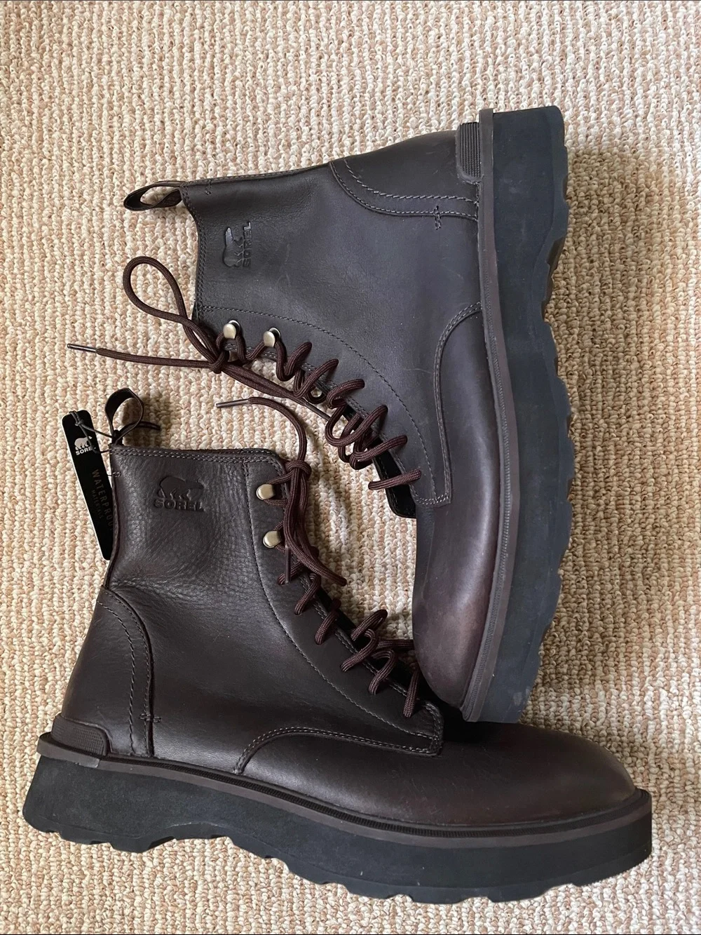 Sorel Men's Dark Brown Leather Lace-Up Ankle Boots